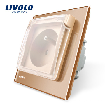 Livolo New Arrival Outlet Französische Standardsteckdose mit wasserdichter Abdeckung VL-C7-C1FRWF-13